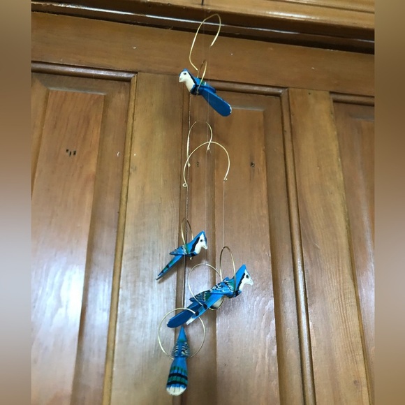 Vtg Blue Jay Bird Hanging Decor - Picture 6 of 13